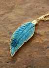 Boho Gold Necklace Leaf Pendant