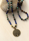 Long Beads Boho Necklace - Tree of Life Pendant
