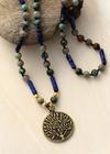 Long Beads Boho Necklace - Tree of Life Pendant