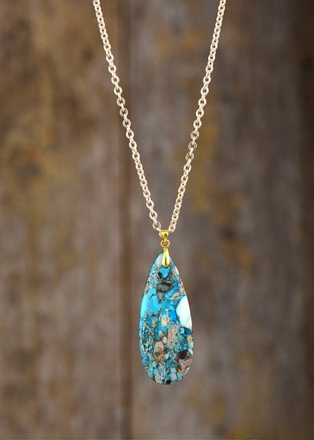 Boho Pendant Necklace - Silver Chain