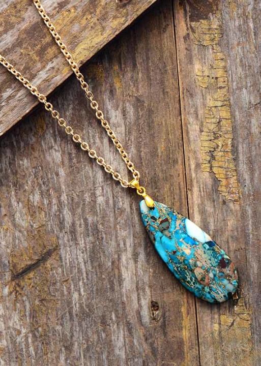 Boho Pendant Necklace - Silver Chain