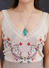 Boho Pendant Necklace - Silver Chain