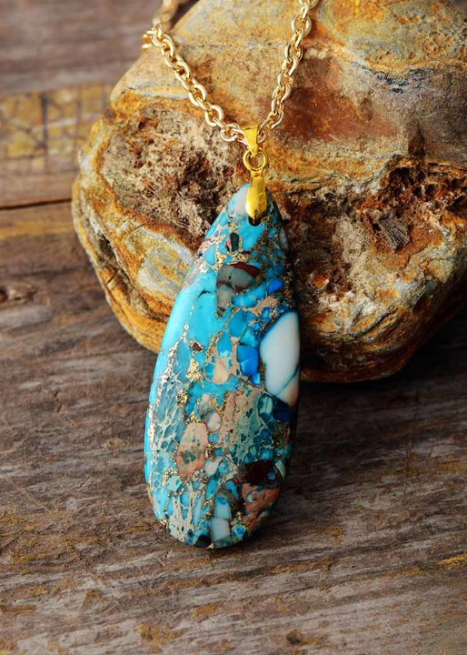 Boho Pendant Necklace - Silver Chain