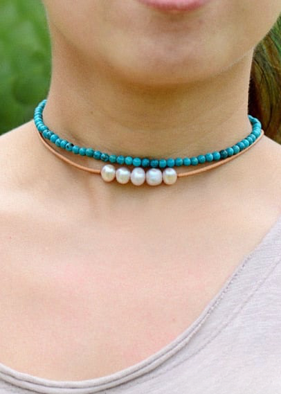 Choker Beaded Necklace Boho Style