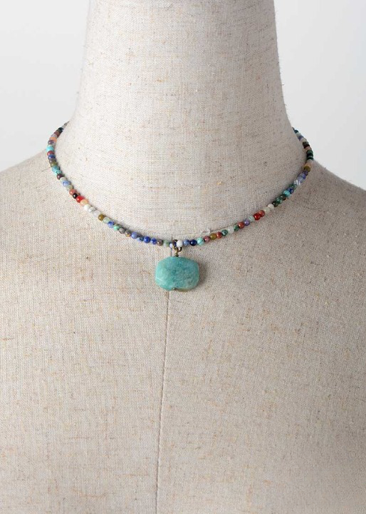 Boho Stone Pendant Necklace