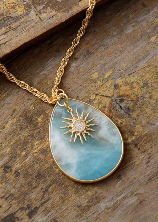 Boho Pendant Necklace Gold Chain