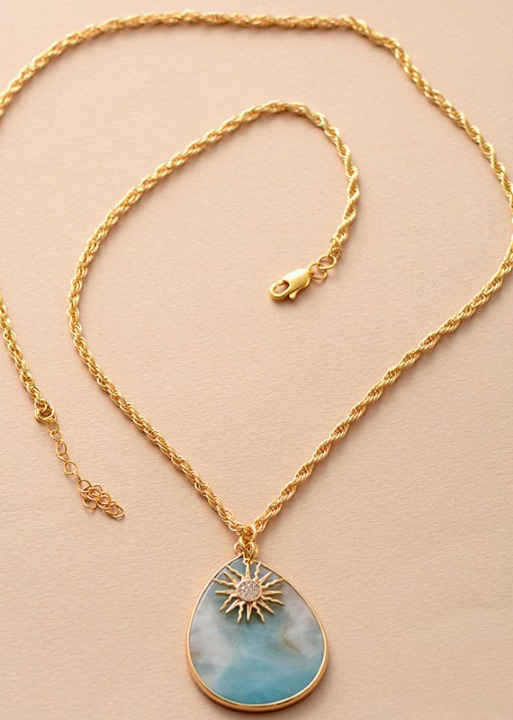 Boho Pendant Necklace Gold Chain