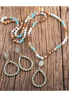 Boho Necklace Long - Natural Stone