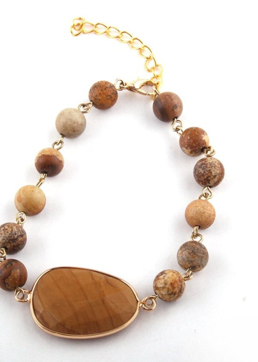 Long Boho Necklace - Pompom Pendant