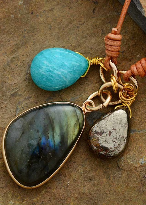 Boho Leather Necklace Pendant