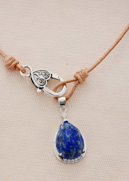 Boho Necklace - Natural Stone Pendant