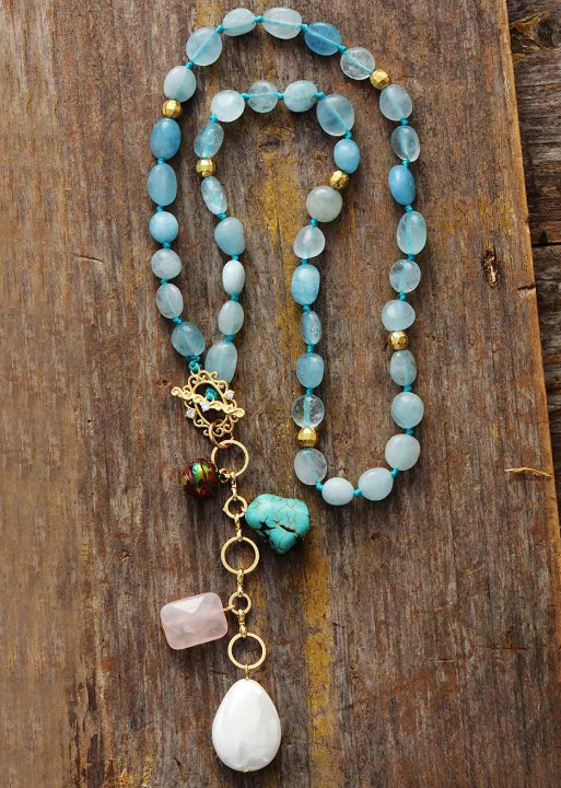 Boho Beaded Summer Necklace