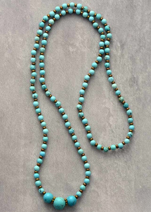 Boho Beads Turquoise Necklace