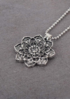 Long Boho Necklace Flower Pendant