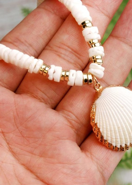 Boho shell necklace sale