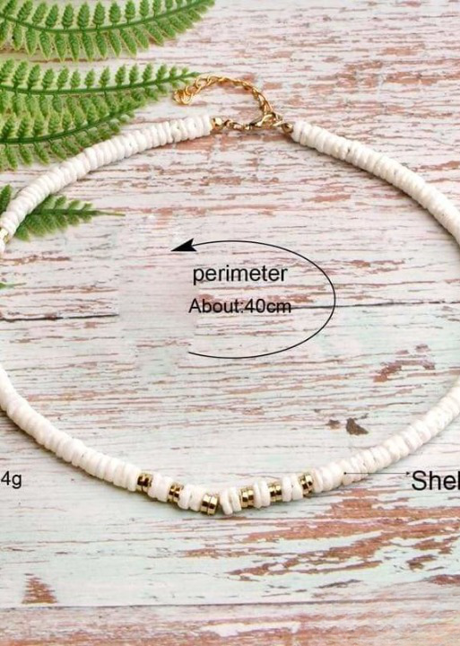 White Boho Bead Necklace