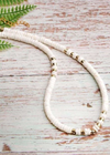 White Boho Bead Necklace
