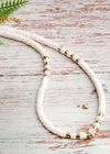 White Boho Bead Necklace