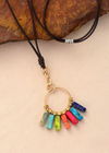 Long Boho Necklace - 7 Color Chakra Pendant