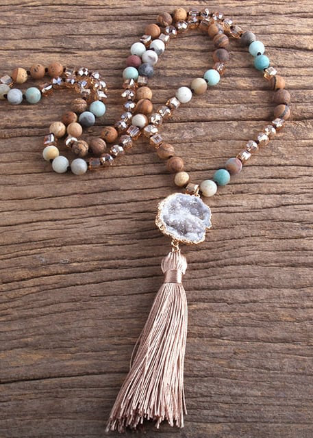 Beaded Boho Necklaces - Natural Stone