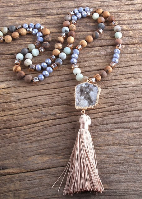 Beaded Boho Necklaces - Natural Stone