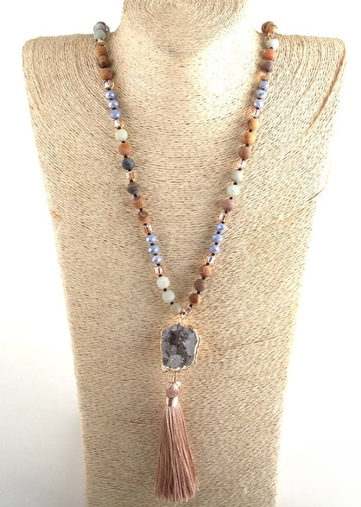 Beaded Boho Necklaces - Natural Stone