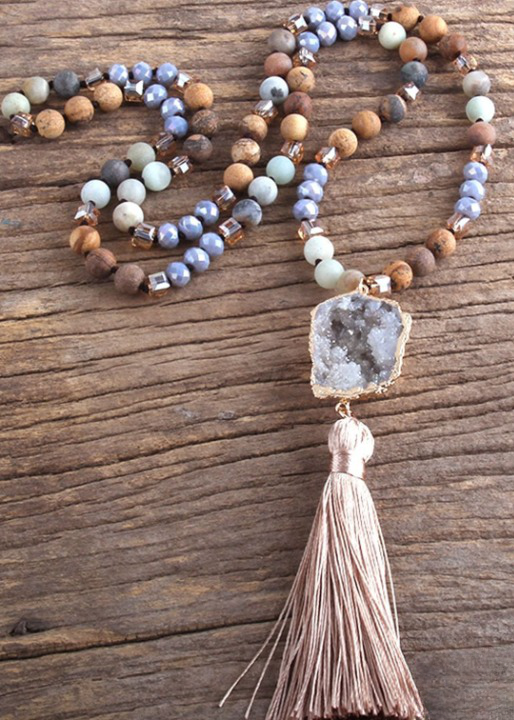 Beaded Boho Necklaces - Natural Stone