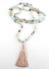 Long Boho Necklace Pompom Pendant