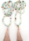 Long Boho Necklace Pompom Pendant