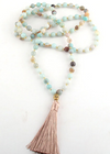 Long Boho Necklace Pompom Pendant