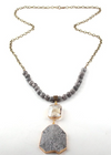 Long Boho Necklace Crystal Pendant