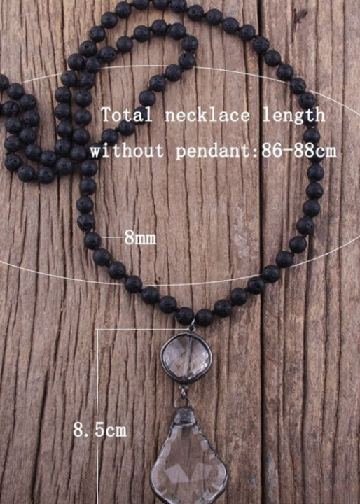 Boho Necklace Crystal Pendant