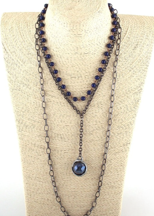Long Boho Necklace 3 Layers