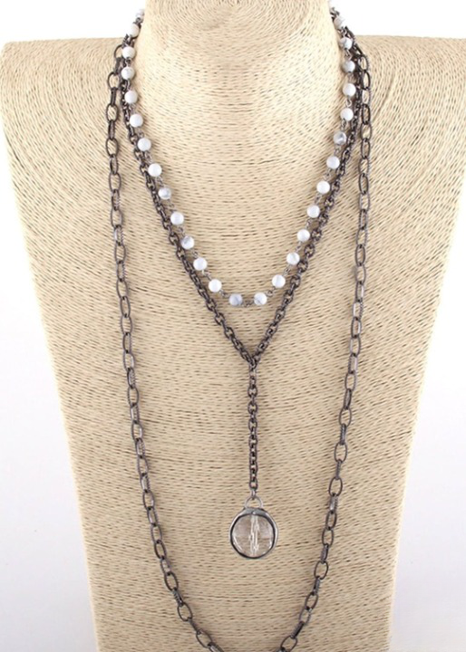 Long Boho Necklace 3 Layers