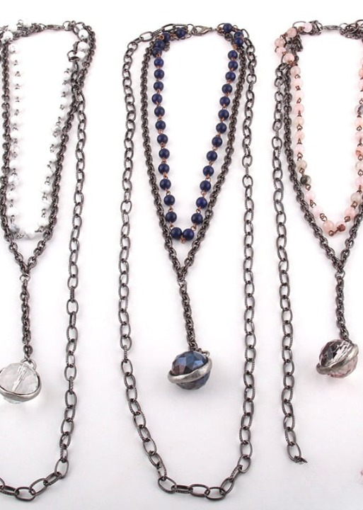 Long Boho Necklace 3 Layers