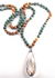 Boho Beaded Necklace - Teardrop Crystal Pendant