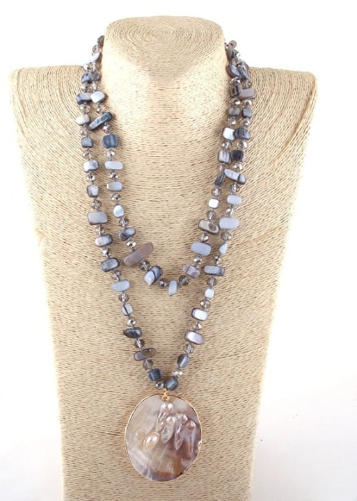 Boho Beaded Necklace 2 Layers