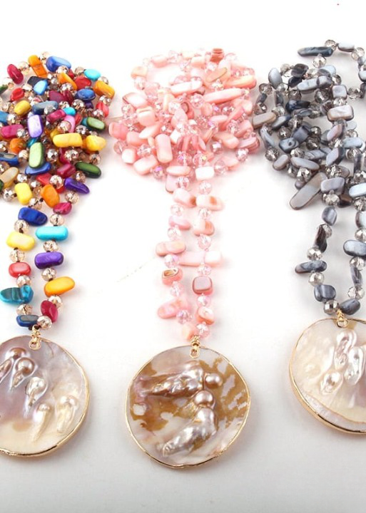 Boho Beaded Necklace 2 Layers