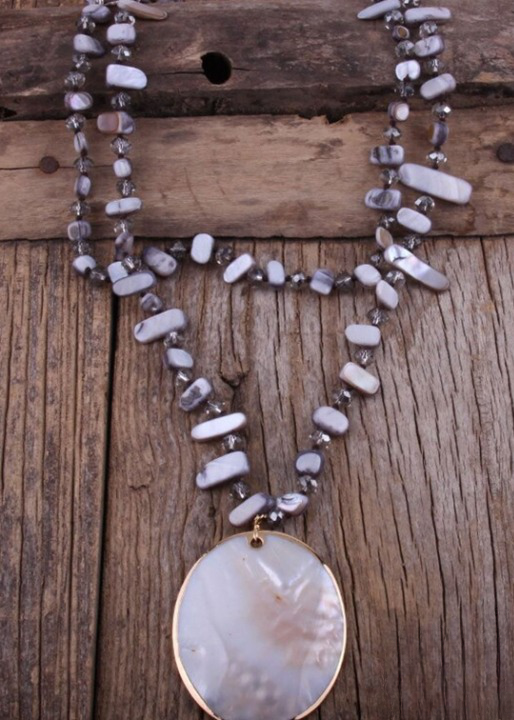 Boho Beaded Necklace 2 Layers