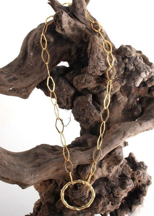 Gold Boho Necklace with Pendant