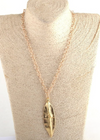 Gold Boho Necklace with Pendant