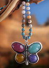 Boho Beaded Necklace - Butterfly Pendant