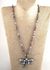 Boho Beaded Necklace - Dragonfly Blue Pendant