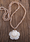 Boho Beaded Necklace - Big Flower Pendant