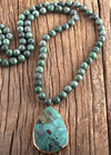Boho Beaded Necklace Natural Stone