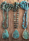 Boho Beaded Necklace Natural Stone