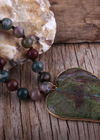 Ethnic Boho Necklace - Green Heart Pendant