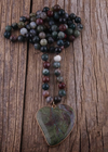 Ethnic Boho Necklace - Green Heart Pendant