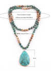 Long Boho Necklace Natural Stone