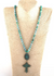 Long Boho Beads Necklace with Pendant